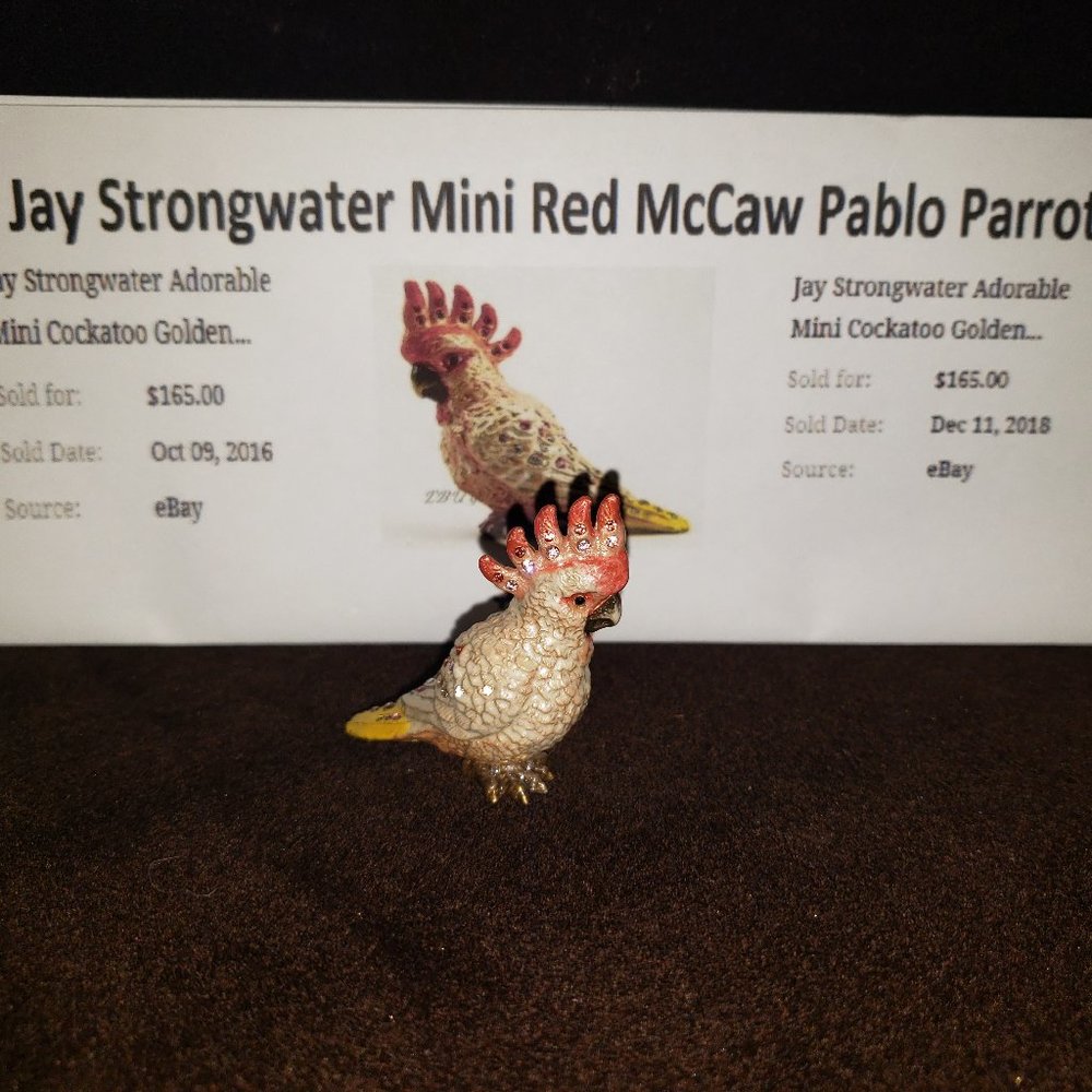 Jay Strongwater "Daisy" Cockatoo Figurine w/ Swarovski crystals